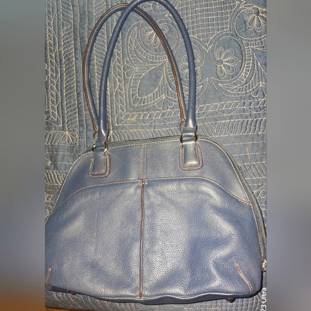 Tignanello Blue Leather Handbag